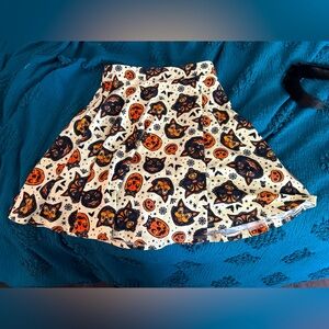 Vintage Halloween print flair skirt